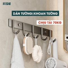 Móc Dán Tường Chịu Lực Siêu Dính KIVA Chữ C, Chất Liệu Nhôm Hàng Không Cao Cấp, Tặng Kèm Keo Siêu Dính, Ốc Vít