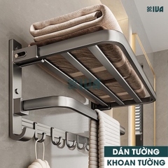 Giá kệ để khăn, để đồ nhà tắm KIVA, đa dạng mẫu mã, thiết kế, kích thước và màu sắc, chất liệu nhôm hàng không cao cấp.