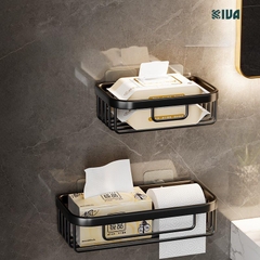 Giỏ đựng giấy vệ sinh KIVA, lắp đặt không cần khoan, bảo hành 10 năm nếu miếng dán bị rơi.