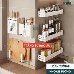 Kệ để đồ nhà bếp đa năng KIVA phong cách Bắc Âu, chất liệu nhôm hàng không cao cấp, bảo hành 10 năm.