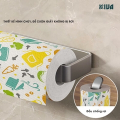 Giá Treo Khăn Giấy, Màng Bọc Thực Phẩm Nhà Bếp KIVA, Chất Liệu Nhôm Hàng Không, Cài Đặt Không Cần Khoan.
