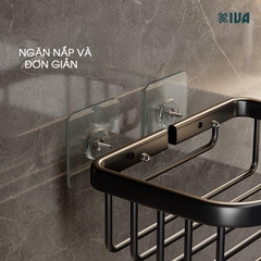 Giỏ đựng giấy vệ sinh KIVA, lắp đặt không cần khoan, bảo hành 10 năm nếu miếng dán bị rơi.