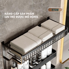 Kệ nhà tắm KIVA, thiết kế nhiều tầng để đồ nhà tắm, chất liệu nhôm hàng không, dán tường.