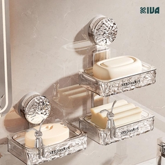 Khay xà phòng, kệ để xà phòng nhà tắm KIVA chất liệu Acrylic lắp đặt hút chân không.