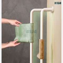 Thanh treo khăn nhà tắm KIVA màu trắng ngà, chất liệu nhôm hàng không, lắp đặt dán tường, khoan tường.