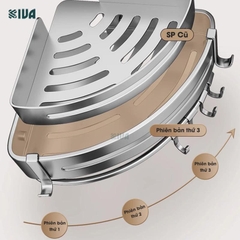 Kệ góc nhôm hàng không KIVA màu bạc, kệ để đồ nhà tắm lắp đặt dán tường, khoan tường