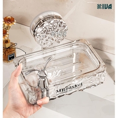 Khay xà phòng, kệ để xà phòng nhà tắm KIVA chất liệu Acrylic lắp đặt hút chân không.