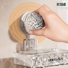 Khay xà phòng, kệ để xà phòng nhà tắm KIVA chất liệu Acrylic lắp đặt hút chân không.