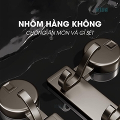 Thanh móc treo đồ, quần áo đa năng KIVA, lắp đặt hút chân không, chất liệu nhôm hàng không cao cấp