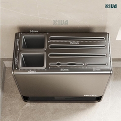 Kệ để dao, đũa, thìa nhà bếp để bàn, dán tường KIVA Chất liệu thép Carbon không gỉ.