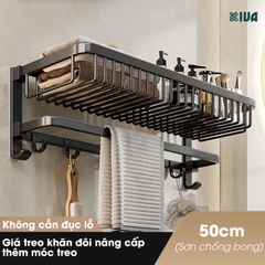Giá kệ để khăn, để đồ nhà tắm KIVA, đa dạng mẫu mã, thiết kế, kích thước và màu sắc, chất liệu nhôm hàng không cao cấp.