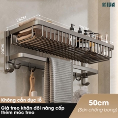 Giá kệ để khăn, để đồ nhà tắm KIVA, đa dạng mẫu mã, thiết kế, kích thước và màu sắc, chất liệu nhôm hàng không cao cấp.
