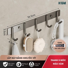 Móc Dán Tường Chịu Lực Siêu Dính KIVA Chữ C, Chất Liệu Nhôm Hàng Không Cao Cấp, Tặng Kèm Keo Siêu Dính, Ốc Vít
