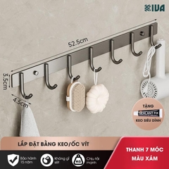 Móc Dán Tường Chịu Lực Siêu Dính KIVA Chữ C, Chất Liệu Nhôm Hàng Không Cao Cấp, Tặng Kèm Keo Siêu Dính, Ốc Vít