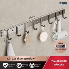 Móc Dán Tường Chịu Lực Siêu Dính KIVA Chữ C, Chất Liệu Nhôm Hàng Không Cao Cấp, Tặng Kèm Keo Siêu Dính, Ốc Vít