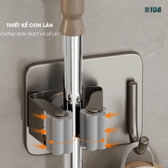 Móc Kẹp Cây Lau Nhà KIVA, Chất Liệu Nhôm Hàng Không Cao Cấp, Lắp Đặt Không Cần Khoan.