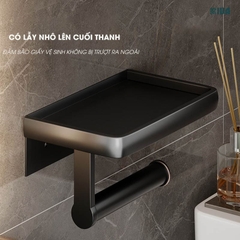 Hộp Đựng Giấy Vệ Sinh Nhà Tắm KIVA Chất Liệu Nhôm Hàng Không, Lắp Đặt Không Cần Khoan, Bảo Hành 10 Năm.