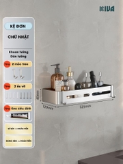 Kệ góc nhôm hàng không KIVA màu bạc, kệ để đồ nhà tắm lắp đặt dán tường, khoan tường
