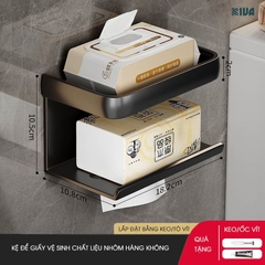 Hộp Đựng Giấy Vệ Sinh Nhà Tắm KIVA Chất Liệu Nhôm Hàng Không, Lắp Đặt Không Cần Khoan, Bảo Hành 10 Năm.
