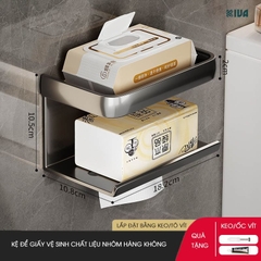 Hộp Đựng Giấy Vệ Sinh Nhà Tắm KIVA Chất Liệu Nhôm Hàng Không, Lắp Đặt Không Cần Khoan, Bảo Hành 10 Năm.