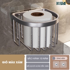 Giỏ đựng giấy vệ sinh KIVA, lắp đặt không cần khoan, bảo hành 10 năm nếu miếng dán bị rơi.