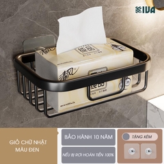 Giỏ đựng giấy vệ sinh KIVA, lắp đặt không cần khoan, bảo hành 10 năm nếu miếng dán bị rơi.