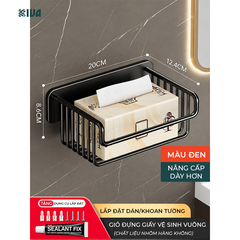 Hộp Đựng Giấy Vệ Sinh Nhà Tắm KIVA Chất Liệu Nhôm Hàng Không, Lắp Đặt Không Cần Khoan, Bảo Hành 10 Năm.