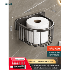 Hộp Đựng Giấy Vệ Sinh Nhà Tắm KIVA Chất Liệu Nhôm Hàng Không, Lắp Đặt Không Cần Khoan, Bảo Hành 10 Năm.