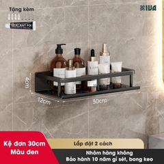 Giá kệ nhà tắm để đồ dán tường KIVA BORO, chất liệu nhôm hàng không cao cấp, bảo hành 10 năm.
