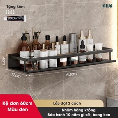 Giá kệ nhà tắm để đồ dán tường KIVA BORO, chất liệu nhôm hàng không cao cấp, bảo hành 10 năm.