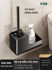 Chổi cọ, chà bồn cầu, toilet KIVA, chất liệu nhôm hàng không, không gỉ sét.