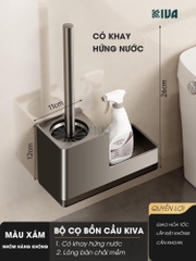 Chổi cọ, chà bồn cầu, toilet KIVA, chất liệu nhôm hàng không, không gỉ sét.