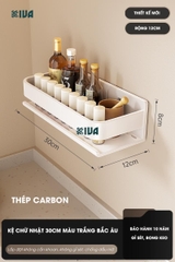 Kệ gia vị nhà bếp đa năng KIVA màu xám, chất liệu thép Carbon, lắp đặt dán tường, khoan tường