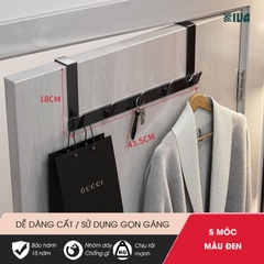 Móc Treo Quần Áo Sau Cửa KIVA, Chất Liệu Nhôm Hàng Không Cao Cấp