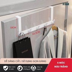 Móc Treo Quần Áo Sau Cửa KIVA, Chất Liệu Nhôm Hàng Không Cao Cấp