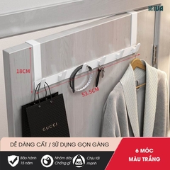 Móc Treo Quần Áo Sau Cửa KIVA, Chất Liệu Nhôm Hàng Không Cao Cấp