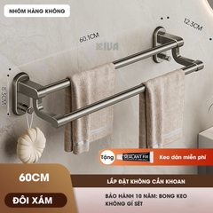 Thanh treo khăn, kệ để khăn KIVA, chất liệu nhôm hàng không cao cấp, lắp đặt dán tường.