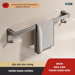 Thanh treo khăn, kệ để khăn KIVA, chất liệu nhôm hàng không cao cấp, lắp đặt dán tường.