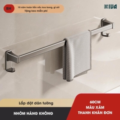 Thanh treo khăn, kệ để khăn KIVA, chất liệu nhôm hàng không cao cấp, lắp đặt dán tường.
