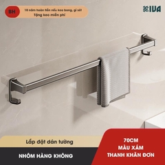 Thanh treo khăn, kệ để khăn KIVA, chất liệu nhôm hàng không cao cấp, lắp đặt dán tường.