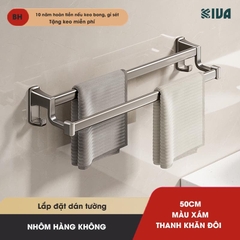 Thanh treo khăn, kệ để khăn KIVA, chất liệu nhôm hàng không cao cấp, lắp đặt dán tường.