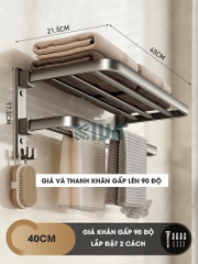 Giá kệ để khăn, để đồ nhà tắm KIVA, đa dạng mẫu mã, thiết kế, kích thước và màu sắc, chất liệu nhôm hàng không cao cấp.