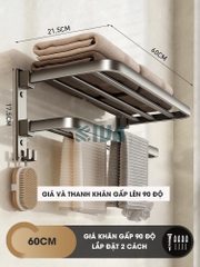 Giá kệ để khăn, để đồ nhà tắm KIVA, đa dạng mẫu mã, thiết kế, kích thước và màu sắc, chất liệu nhôm hàng không cao cấp.