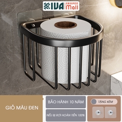 Hộp Đựng Giấy Vệ Sinh Nhà Tắm KIVA Chất Liệu Nhôm Hàng Không, Lắp Đặt Không Cần Khoan, Bảo Hành 10 Năm.