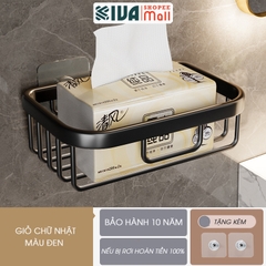 Hộp Đựng Giấy Vệ Sinh Nhà Tắm KIVA Chất Liệu Nhôm Hàng Không, Lắp Đặt Không Cần Khoan, Bảo Hành 10 Năm.
