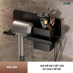 Giá đỡ, treo để máy sấy tóc KIVA có khay đồ, đa dang kiểu dáng, sử dụng nhiều máy sấy khác nhau, chất liệu nhôm hàng không.