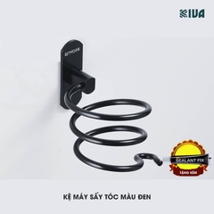 Giá kệ treo để máy sấy tóc KIVA đơn giản, chất liệu nhôm hàng không, lắp đặt dán tường.