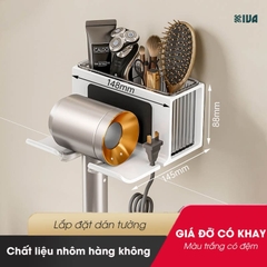 Giá đỡ, treo để máy sấy tóc KIVA có khay đồ, đa dang kiểu dáng, sử dụng nhiều máy sấy khác nhau, chất liệu nhôm hàng không.