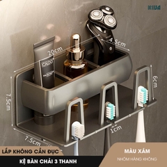 Kệ Để Bàn Chải Đánh Răng Kiva Đựng Bàn Chải Đánh Răng Chất Liệu Nhôm Hàng Không, Cài Đặt Không Cần Khoan.
