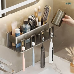 Kệ Để Bàn Chải Đánh Răng Kiva Đựng Bàn Chải Đánh Răng Chất Liệu Nhôm Hàng Không, Cài Đặt Không Cần Khoan.
